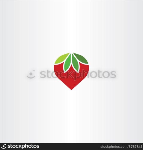 flat strawberry vector icon symbol logo