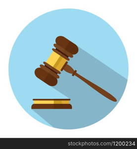 Flat style isolated on background. A wooden judge gavel, hammer of judge or auctioneer and soundboard, vector illustration. . A wooden judge gavel, hammer of judge or auctioneer and soundboard, vector illustration. Flat style isolated on background