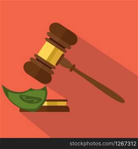 Flat style isolated on background. A wooden judge gavel, hammer of judge or auctioneer and soundboard, vector illustration. . A wooden judge gavel, hammer of judge or auctioneer and soundboard, vector illustration. Flat style isolated on background