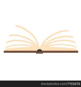 Flat style open book icon on white, stock vector illustration