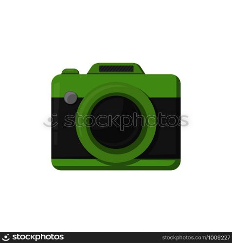 flat style pocket camera on white background, vector. flat style pocket camera on white background