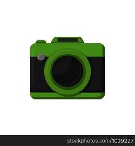 flat style pocket camera on white background, vector. flat style pocket camera on white background