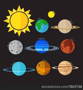 Flat style Solar system vector icon