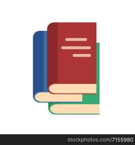 Flat style stack of books icon on white, stock vector illustration