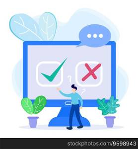 Flat style vector illustration, unfinished unfinished filling, marking important dates and tasks, team thinking and brainstorming, company information analytics - vector. Decision-making.