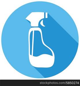 Flat style with long shadows, spray detergent vector icon illustration.