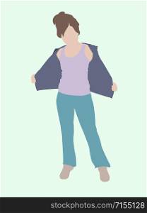 Flat style Young woman or girl characters Vector Fashion illustration.