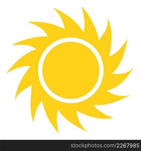 Flat sun icon. Sharp light rays star. Sunbeam symbol isolated on white background. Flat sun icon. Sharp light rays star. Sunbeam symbol