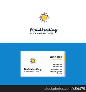 Flat Sun Logo and Visiting Card Template. Busienss Concept Logo Design