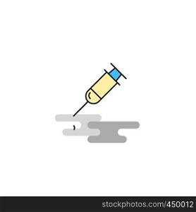 Flat Syringe Icon. Vector