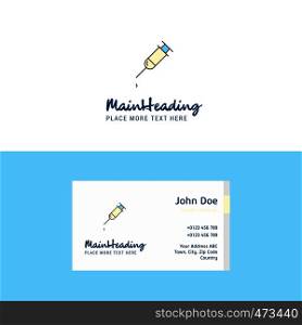 Flat Syringe Logo and Visiting Card Template. Busienss Concept Logo Design