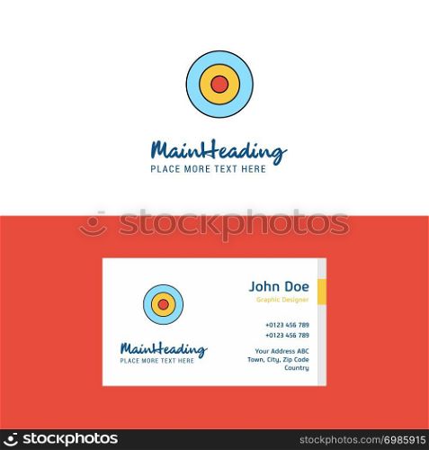 Flat Target Logo and Visiting Card Template. Busienss Concept Logo Design