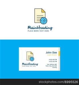 Flat Task on time Logo and Visiting Card Template. Busienss Concept Logo Design