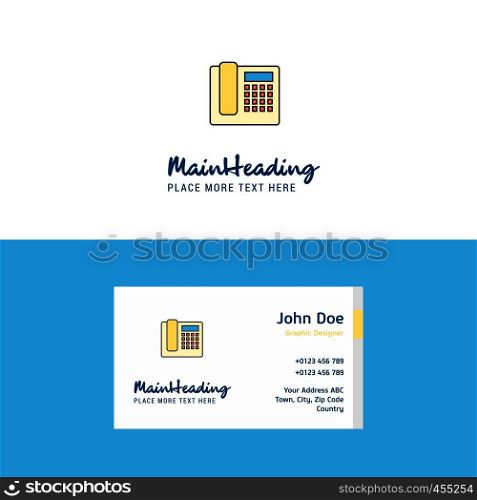 Flat Telephone Logo and Visiting Card Template. Busienss Concept Logo Design
