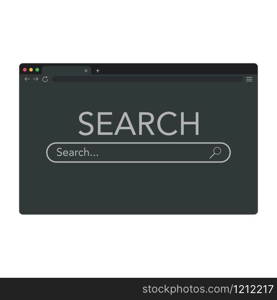 Flat template with window computer. Browser element. vector