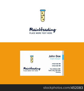 Flat Test tube Logo and Visiting Card Template. Busienss Concept Logo Design