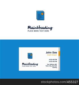 Flat Text document Logo and Visiting Card Template. Busienss Concept Logo Design