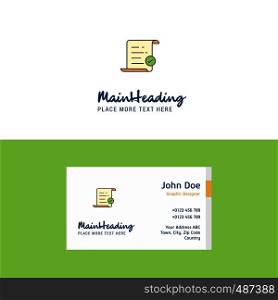 Flat Text document Logo and Visiting Card Template. Busienss Concept Logo Design