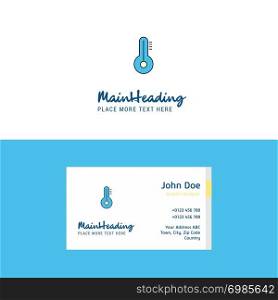 Flat Thermometer Logo and Visiting Card Template. Busienss Concept Logo Design