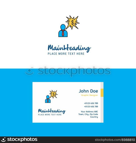 Flat Thinking about dollar Logo and Visiting Card Template. Busienss Concept Logo Design