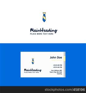 Flat Tie Logo and Visiting Card Template. Busienss Concept Logo Design