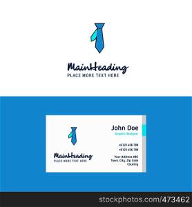 Flat Tie Logo and Visiting Card Template. Busienss Concept Logo Design