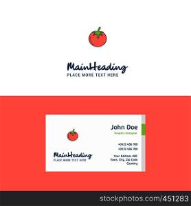 Flat Tomato Logo and Visiting Card Template. Busienss Concept Logo Design