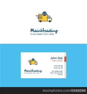 Flat Transport Logo and Visiting Card Template. Busienss Concept Logo Design