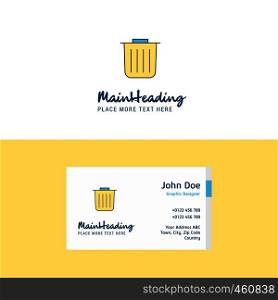 Flat Trash Logo and Visiting Card Template. Busienss Concept Logo Design