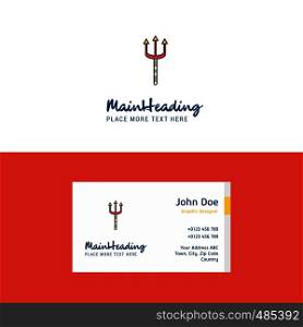 Flat Trident Logo and Visiting Card Template. Busienss Concept Logo Design