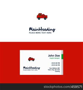 Flat Truck Logo and Visiting Card Template. Busienss Concept Logo Design