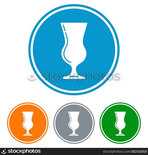 Flat tulip glass for beer. Flat tulip glass for beer icons set vector