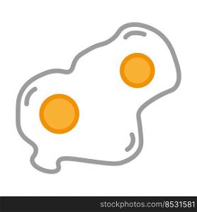 Flat two fried eggs. Vector illustration. Stock image. EPS 10.. Flat two fried eggs. Vector illustration. Stock image.