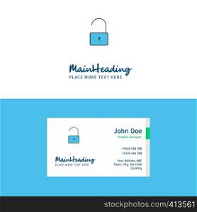 Flat Unlock Logo and Visiting Card Template. Busienss Concept Logo Design