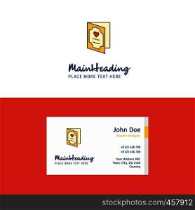 Flat Valentine's day card Logo and Visiting Card Template. Busienss Concept Logo Design