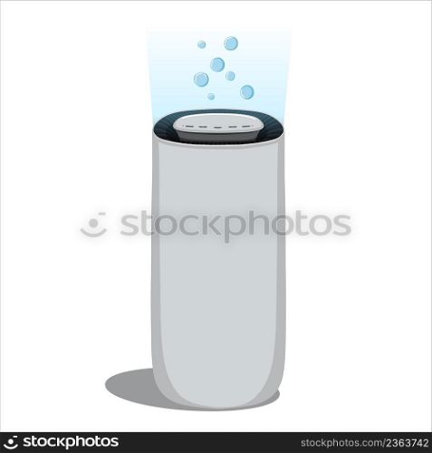 Flat vector air purifier isolated on a white background of the illustration icon. A device for cleaning and humidifying air for the home.