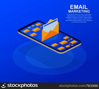Flat vector for email marketing, newsletter marketing, email subscription. Vector stock illustration.