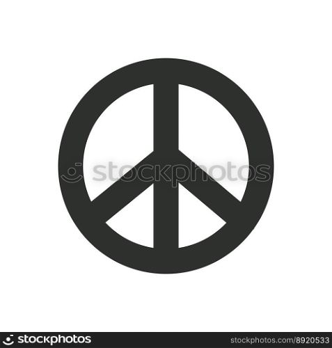 Flat vector hippy boho illustration. Hand drawn retro groovy pacific, peace symbol. Clipart elements isolated on white background