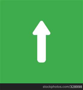 Flat vector icon concept of arrow moving up on green background.