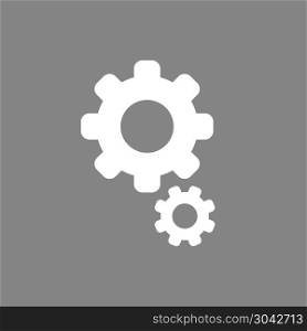 Flat vector icon concept of gears on grey background.