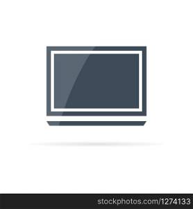 Flat vector icon of laptop in minimalist style