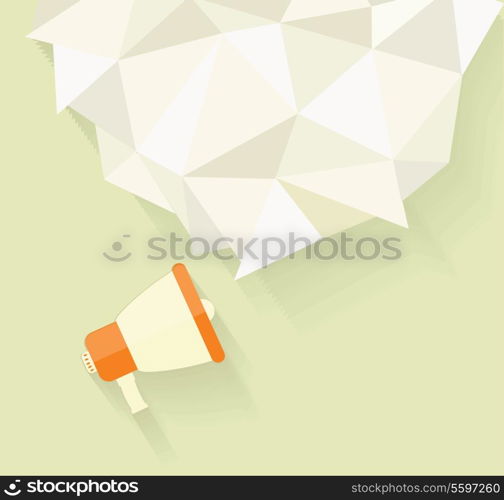 Flat vector icon of megaphone with bubble speech for social media marketing concept