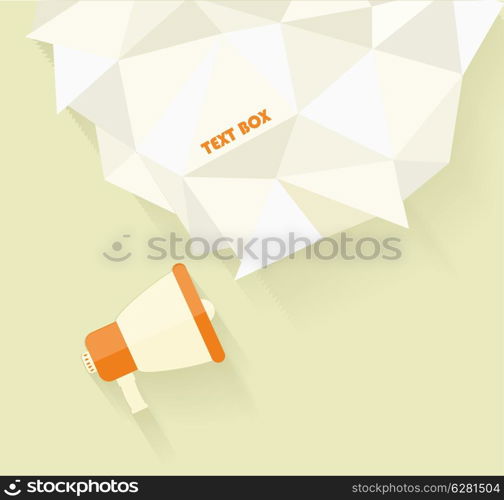 Flat vector icon of megaphone with bubble speech for social media marketing concept