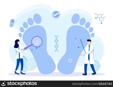 Flat vector illustration of health concept, treatment of internal organs and diagnosis in patients.