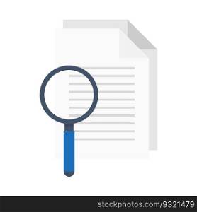 flat vector illustration of search and review