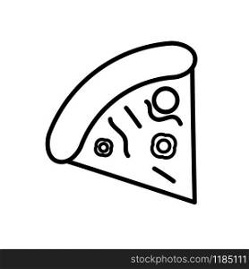 Flat vector pizza icon. Empty outline isolated on a white background