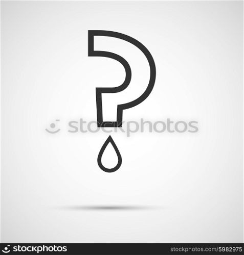 Flat vector question mark with a drop. Flat vector question mark with a drop.