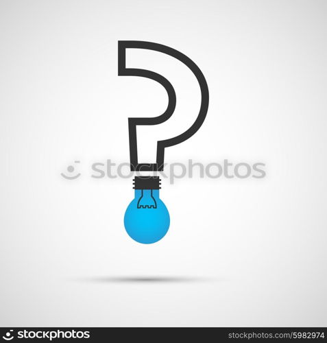 Flat vector question mark with a light bulb. Flat vector question mark with a light bulb.