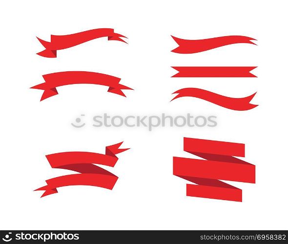 Flat vector ribbons banners. Flat vector ribbons banners flat isolated on white background