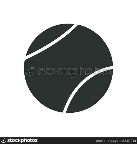 Flat vector silhouette illustration in childish style. Hand drawn different tennis balls. Clipart isolated on white background